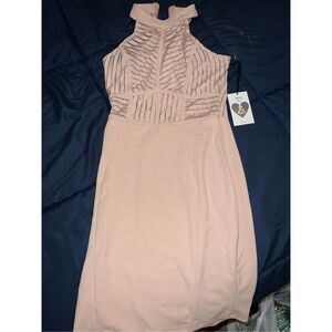 Iris nude dress sheer top size S